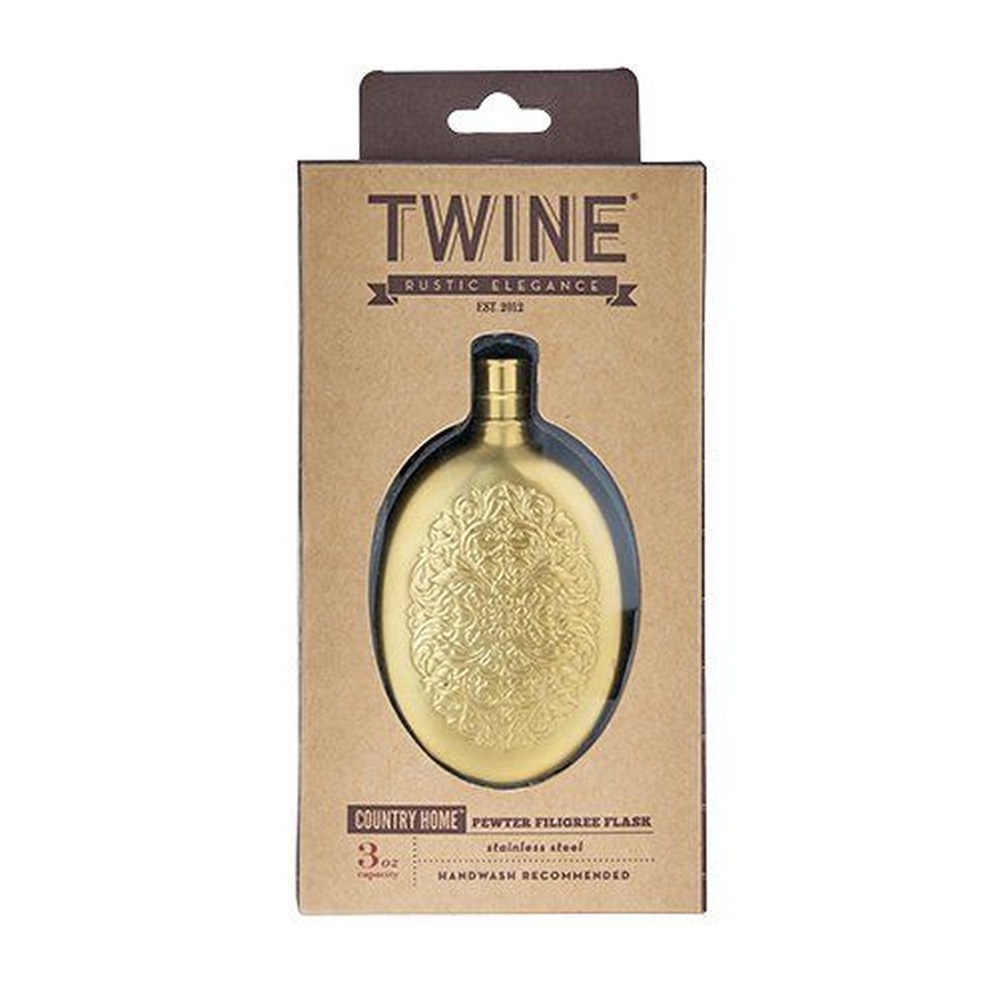 Brass Finish Filigree Flask